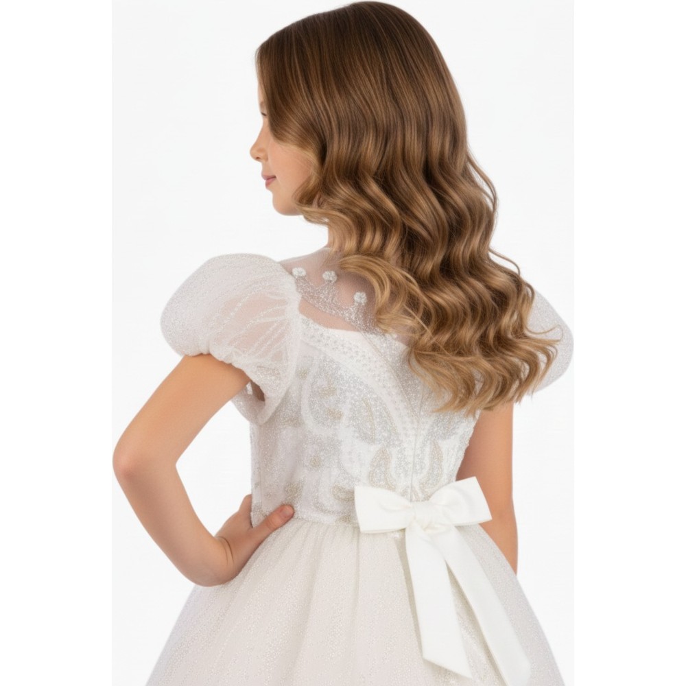 دي دانييلا - فستان الأحجار من تشكيلة بريميوم - أبيض