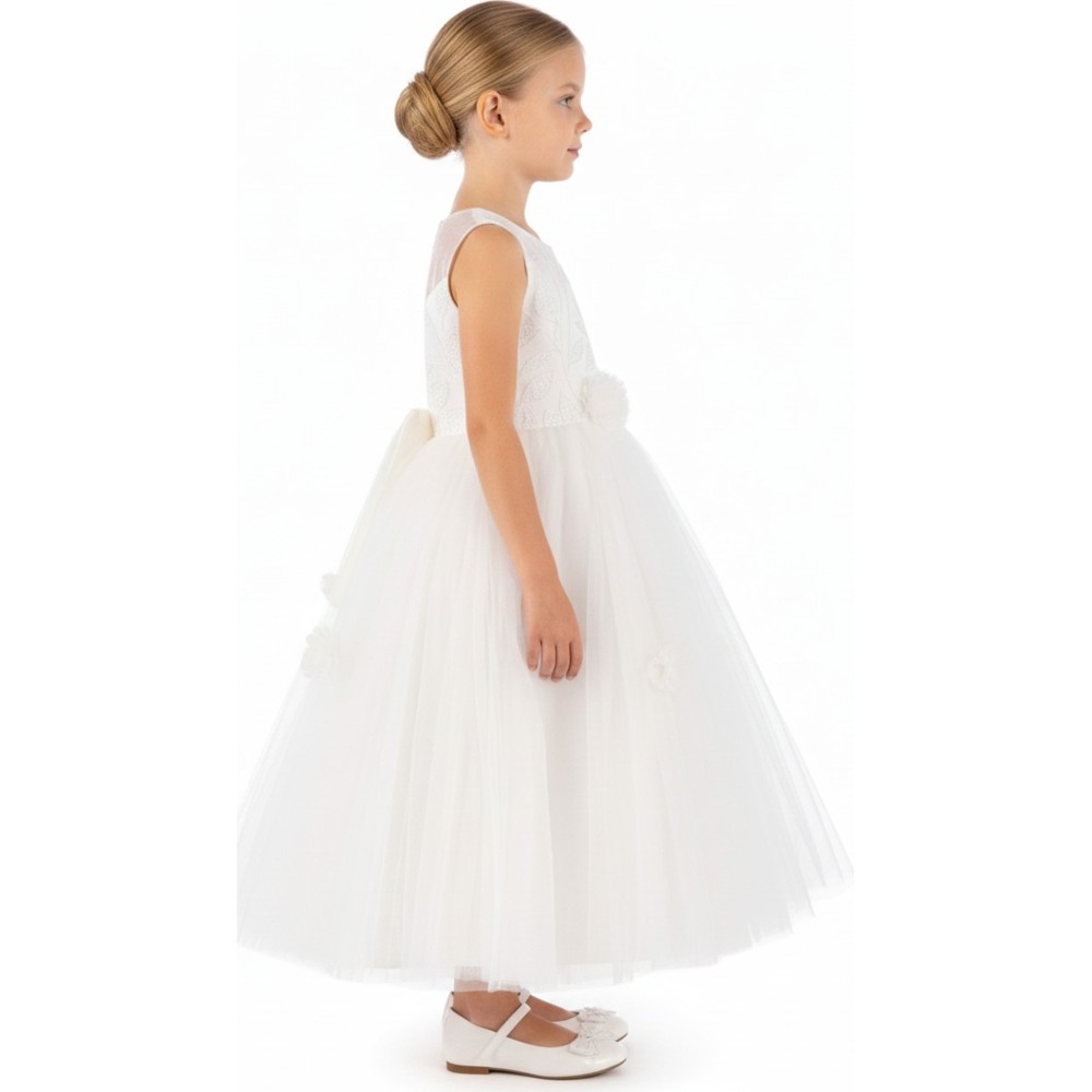 Ddaniela - Abigail Party Dress with Headband - White
