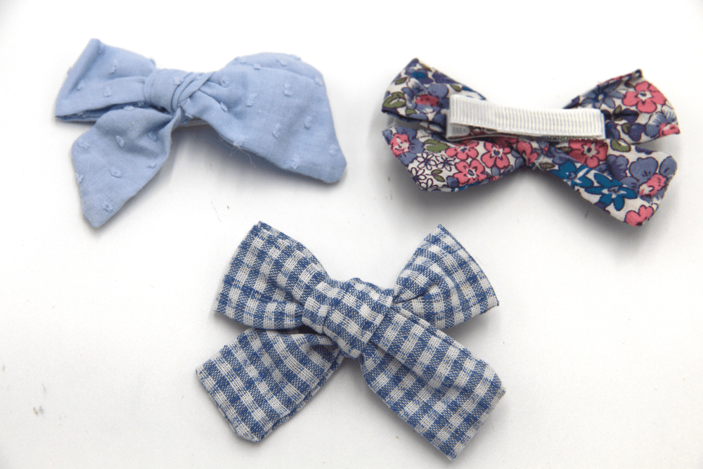 D' Daniela - Rabia Ribbon Bow Clip Set For Babies & Girls - Blue & Multicolor
