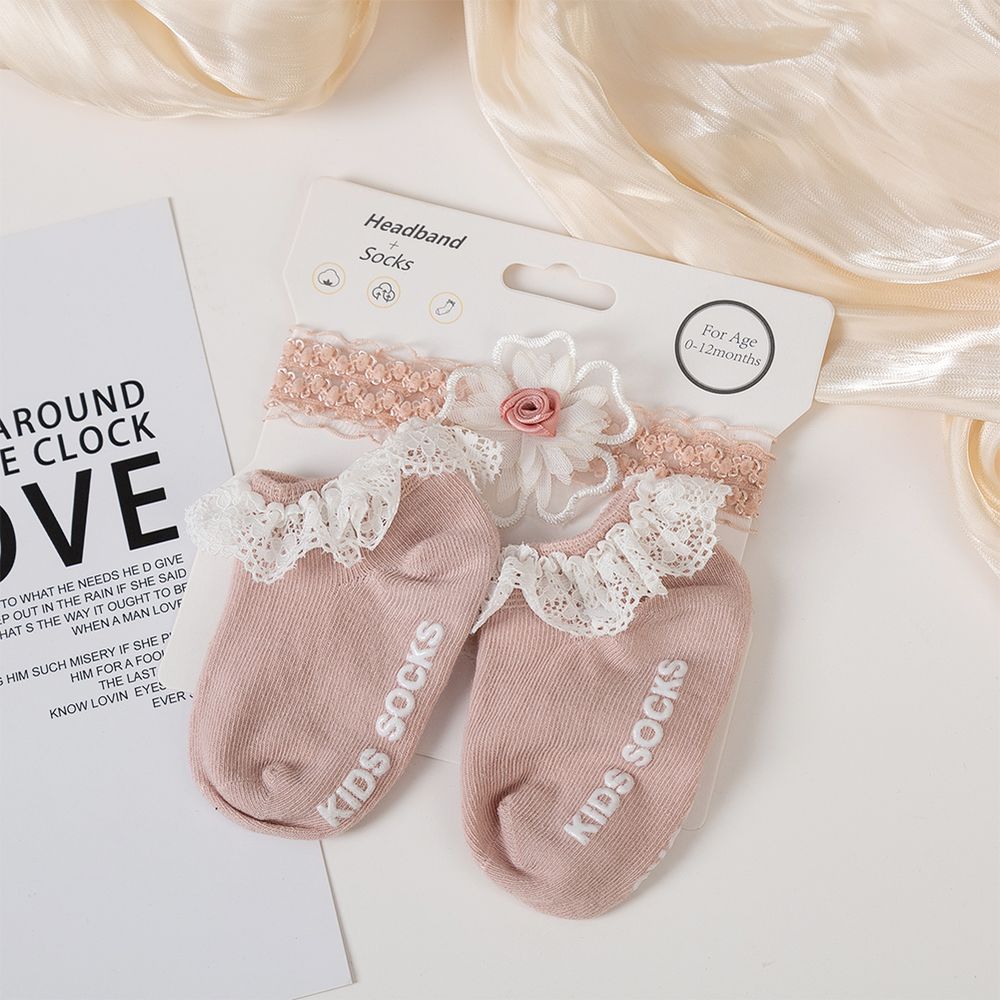 دي'دانييلا - مجموعة مشابك شعر وجوارب آنا - زهري