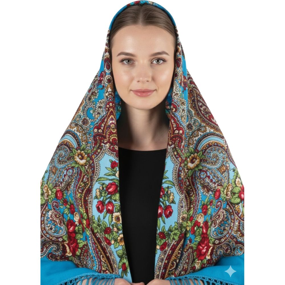 دي’دانييلا - شال نسائي قطن مزخرف طويل مع شراشيب أليسيا