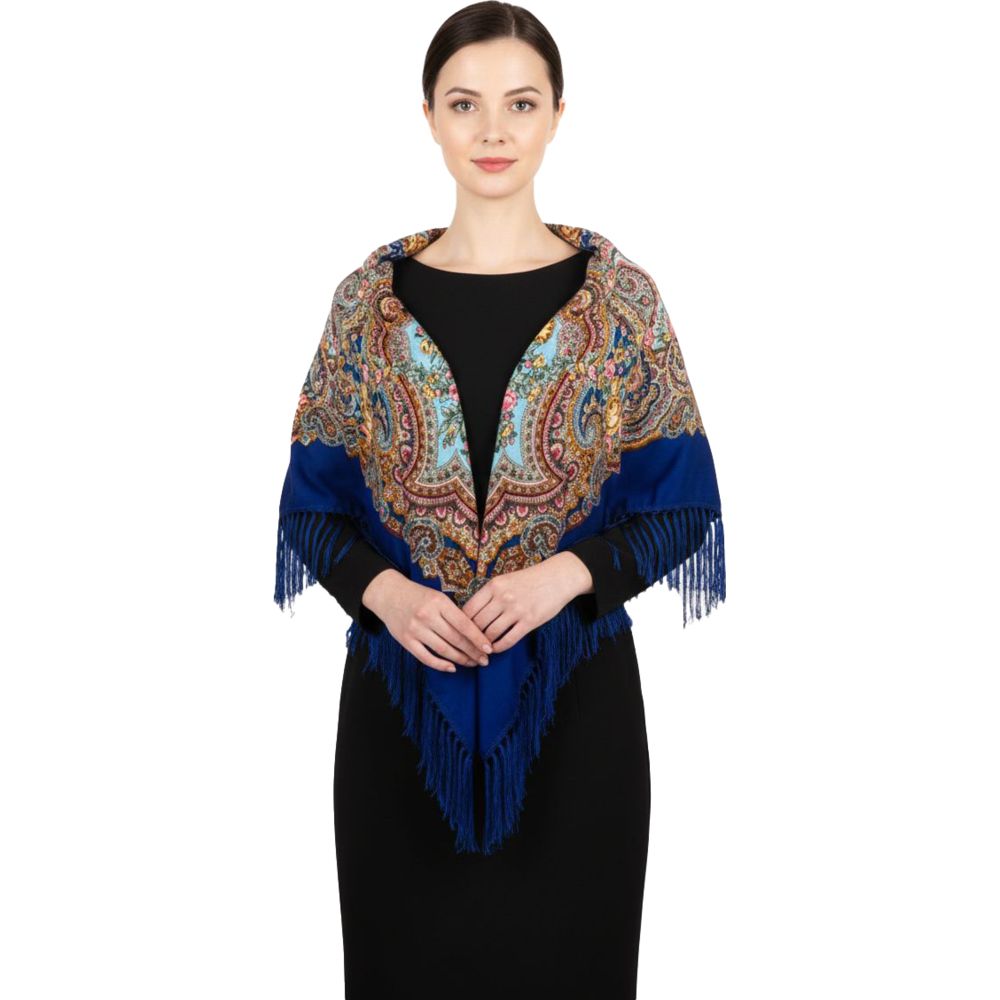 D' Daniela - Natalya Womens Cotton Long Tassel Print Shawl