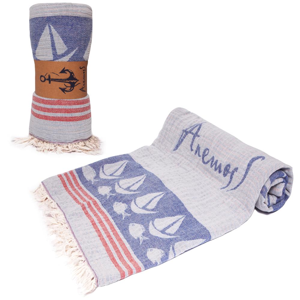 Anemoss - Turkish Beach & Bath Peshtemal - Sailor Girl Patterned
