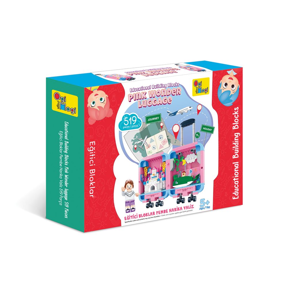 أوجي موجي - مكعبات تركيب تعليمية - شنطة زهرية عجيبة - 519 قطعة