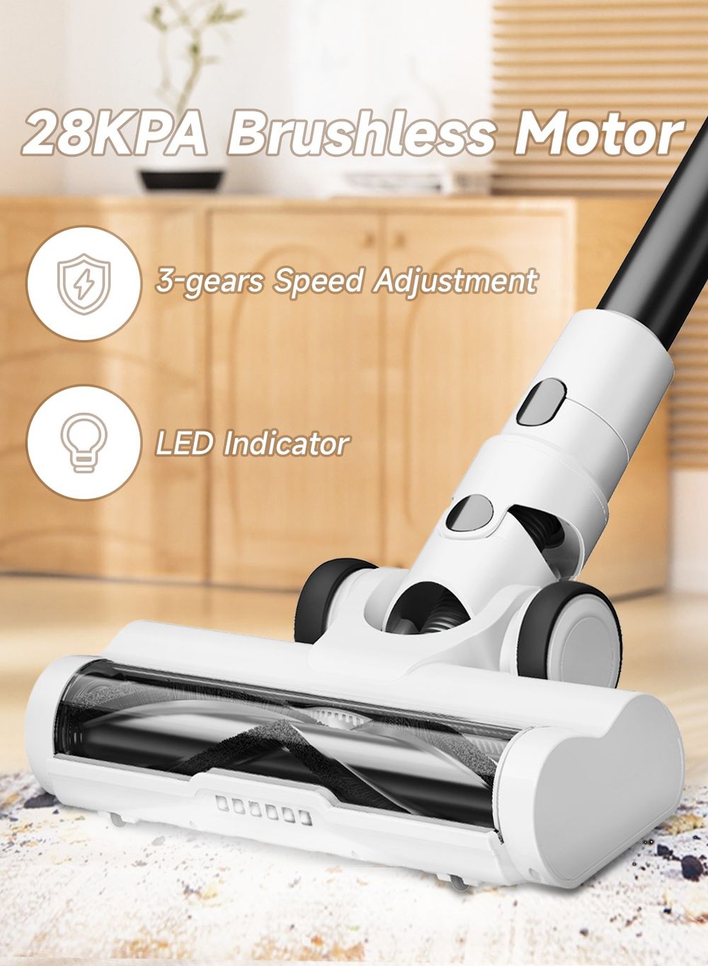 Bomidi - Smart Led Display A1 Ultraclean Max Cordless Stick Vacuum - White