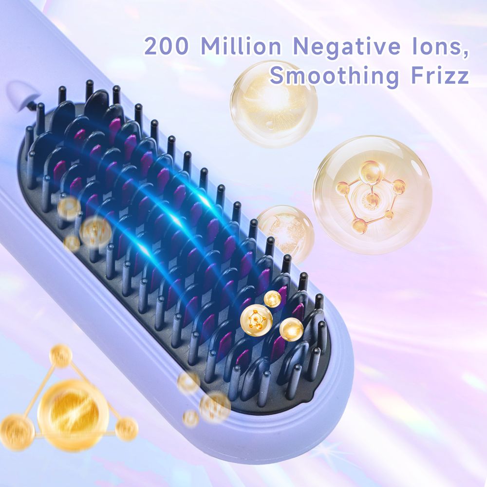 Bomidi - Hb2 Wireless Hair Straightener Comb - Purple