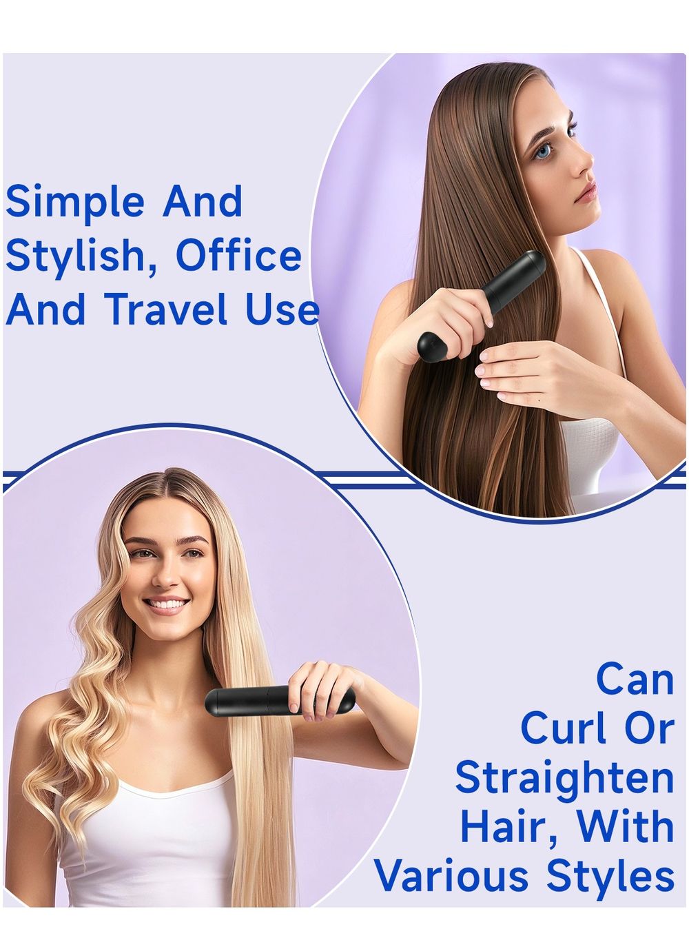 Bomidi - Cordless Hair Straightener Comb - Black