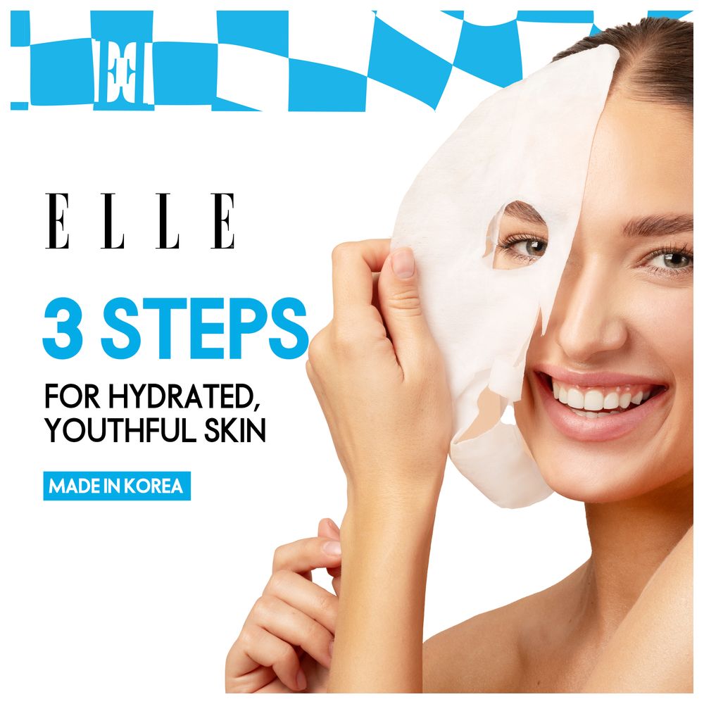 Elle - 3-Step Anti-Aging Hyaluron Moisture Mask Care Kit - Pack of 4