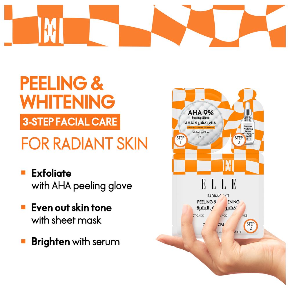 Elle - 3-Step Peeling & Whitening Radiance Kit - Pack of 4