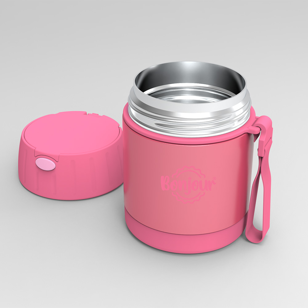 بونجور - وعاء طعام معزول - وردي - 300 مل