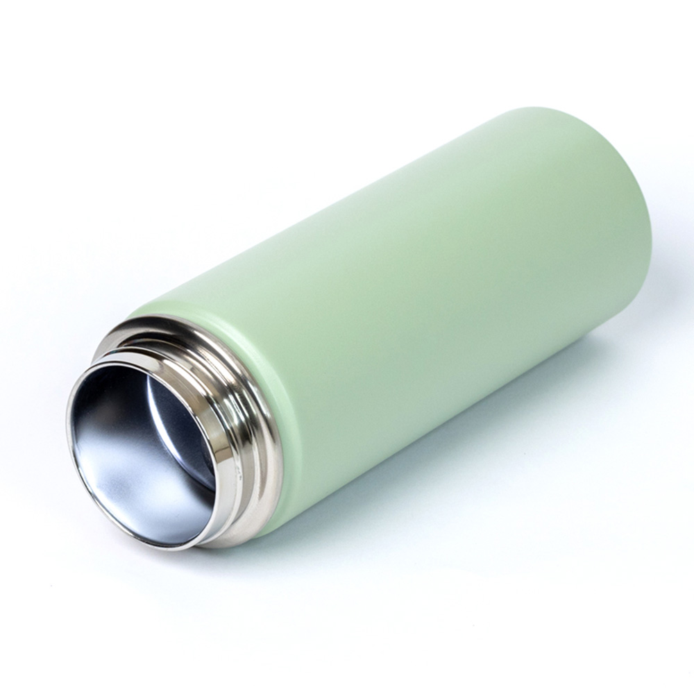 بونجور - مطرة مياه معزولة فاخرة مع غطاء ماصة - أخضر فاتح - 500 مل