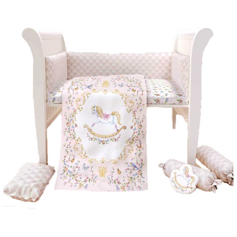 Fancy Fluff - Organic Baby Cot Bedding Set - 7 Pcs