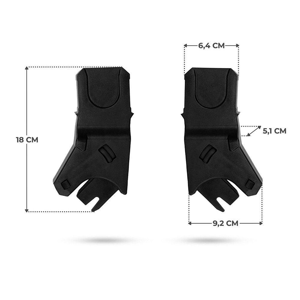 Kinderkraft - Apino Pushchair Adapters - Black - Pack of 2