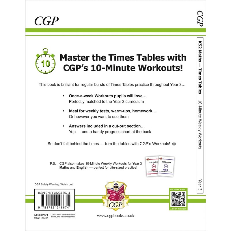 KS2 Maths: Times Tables 10-Minute Weekly Workouts Year 3
