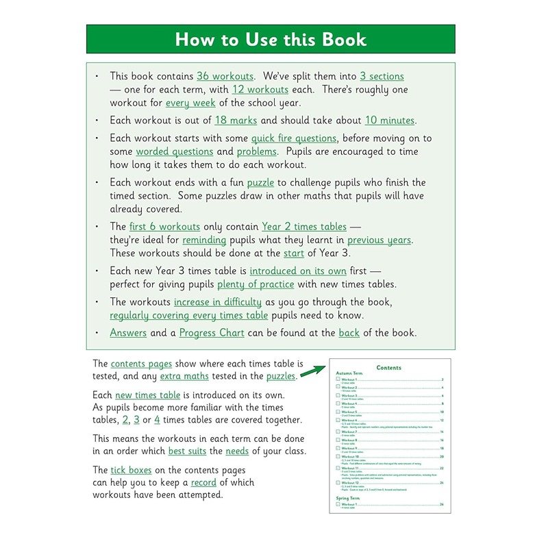 KS2 Maths: Times Tables 10-Minute Weekly Workouts Year 3