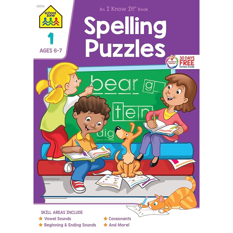 Spelling Puzzles Grade 1 Workbook