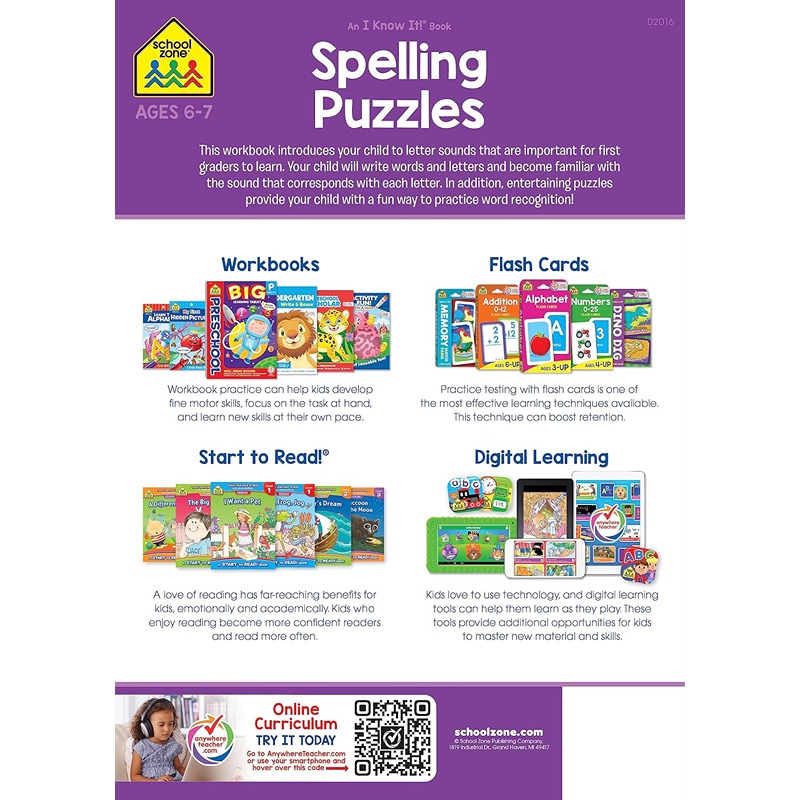 Spelling Puzzles Grade 1 Workbook
