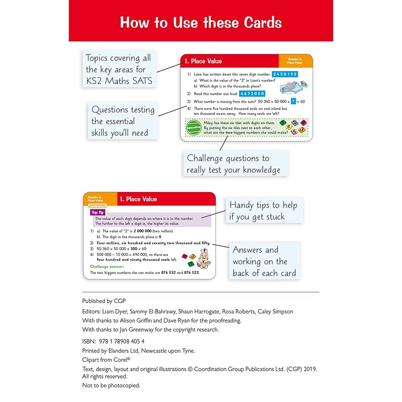 بطاقات أسئلة مراجعة اختبارات الرياضيات للمرحلة الأساسية الثانية