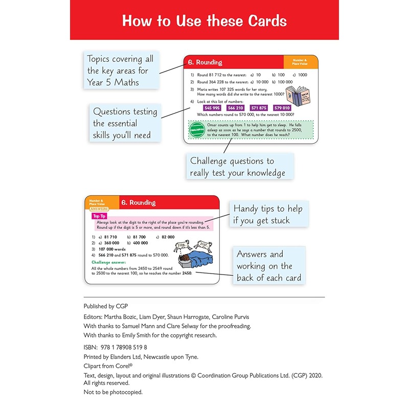 بطاقات أسئلة تدريبية في الرياضيات للمرحلة الأساسية الثانية - الصف الخامس