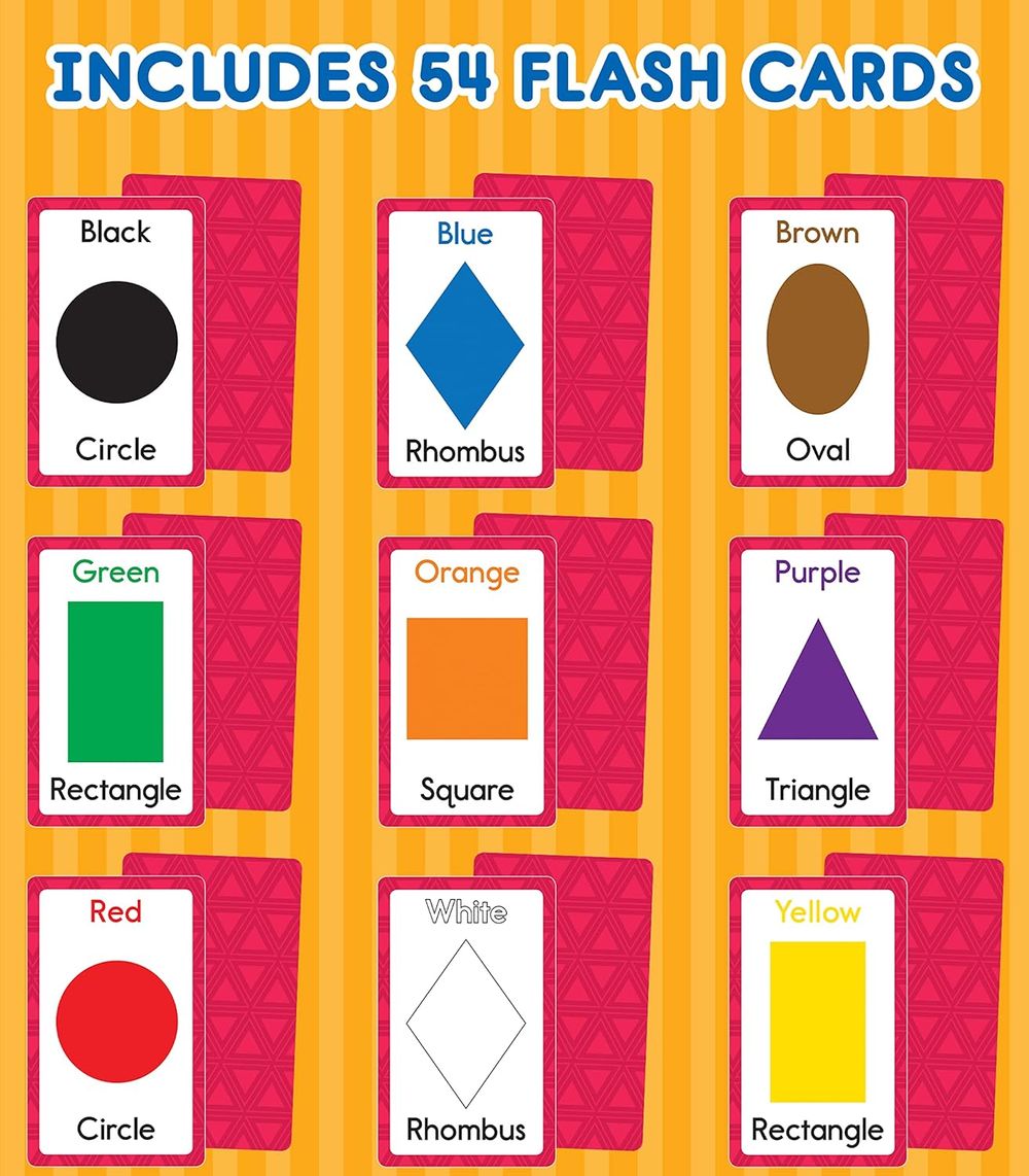 Colors And Shapes Flash Cards 54 Pcs
