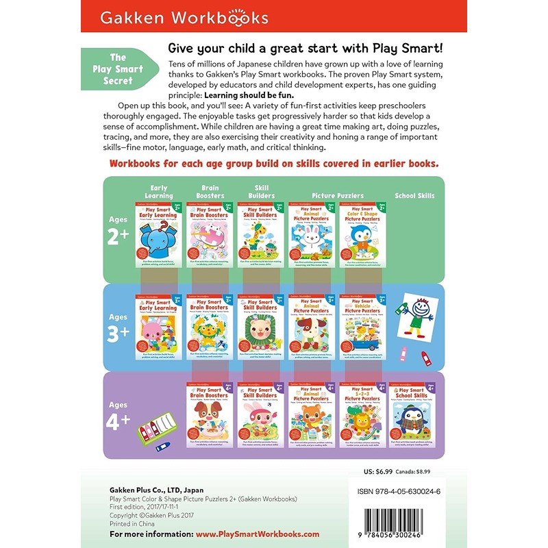 Play Smart Color And Shape Puzzlers Book