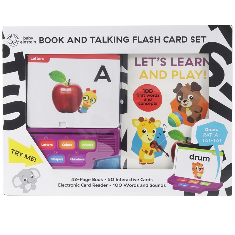 بيبي آينشتاين: هيا نتعلم ونلعب! كتاب ومجموعة بطاقات تعليمية ناطقة