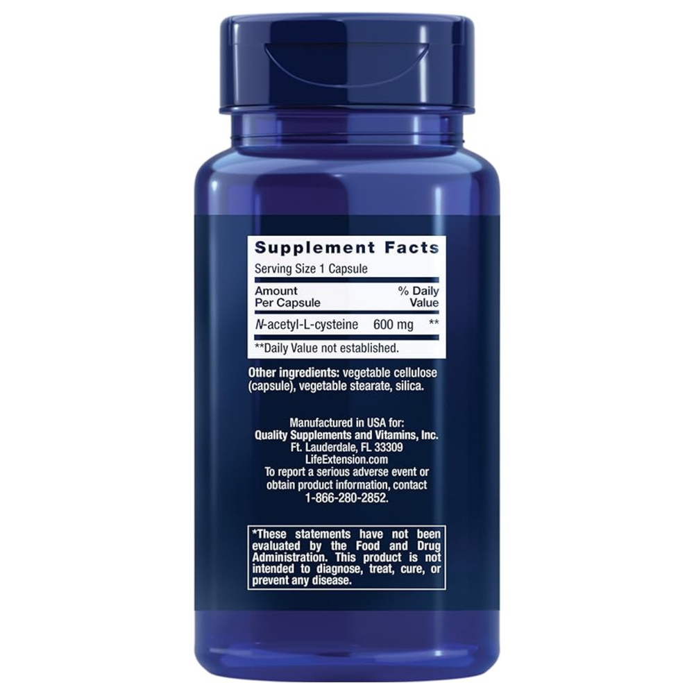 Life Extension - N-Acetyl-L-Cysteine 600 mg - 60 Veg Caps