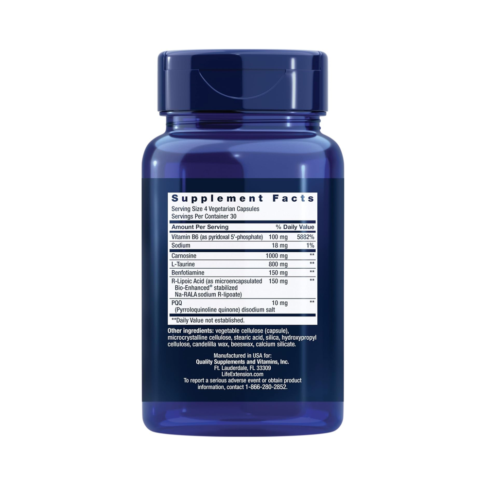 لايف إكستنشن - مُحسِّن طاقة الميتوكوندريا مع PQQ - 120 كبسولة نباتية