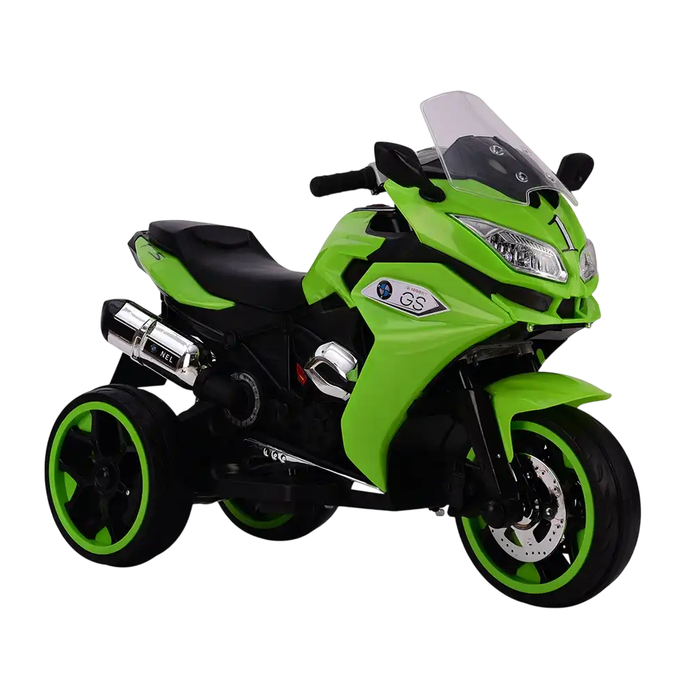 Amsham Kids' 3 Wheels Powered Ride-On Motorcycle 12V - Green