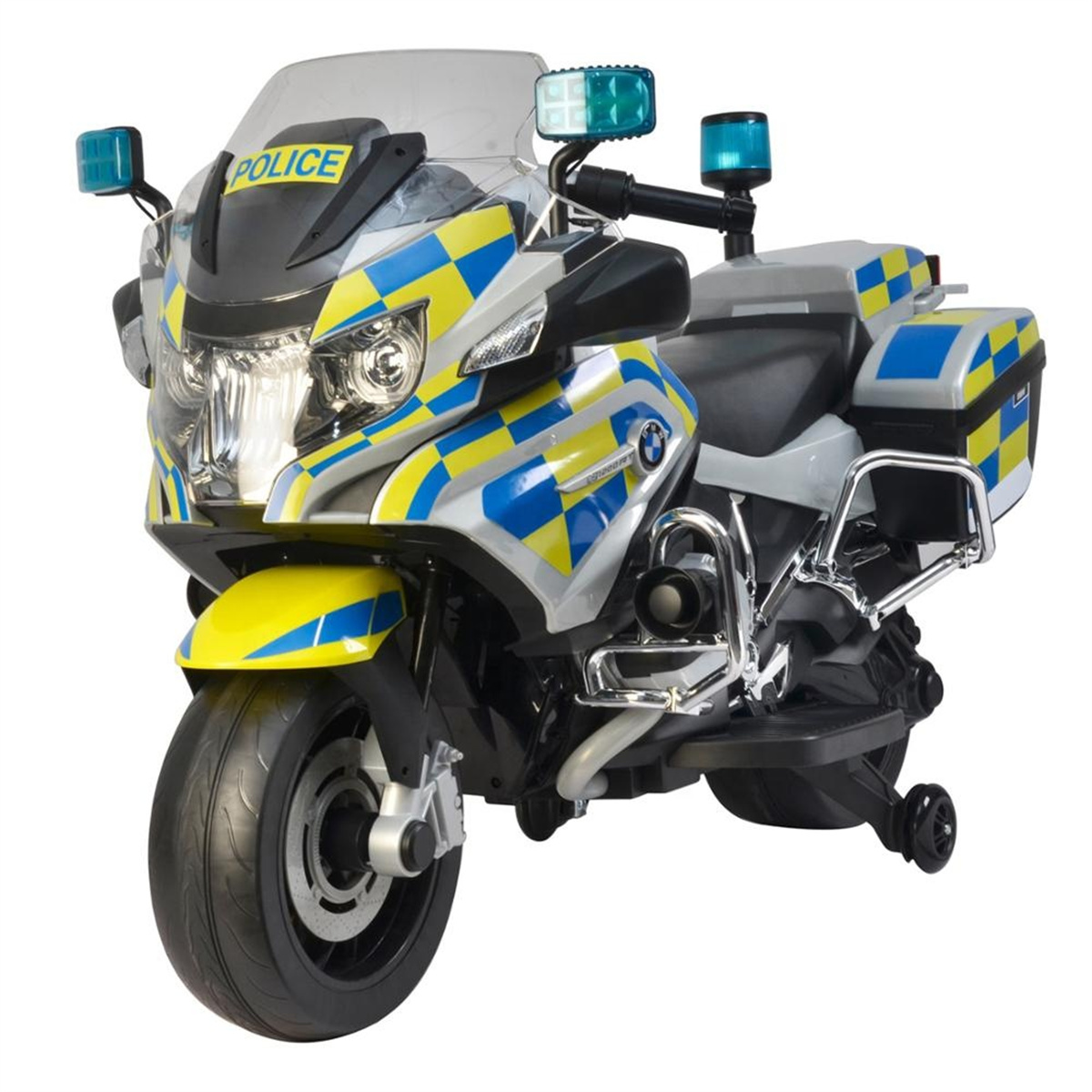 بي إم دبليو - دراجة شرطة للأطفال قابلة للركوب نسخة المملكة المتحدة R1200RT - فضي