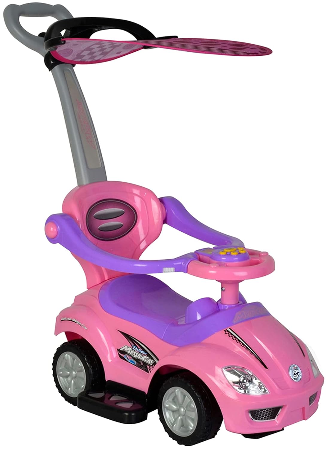 Amsham - 3-In-1 Ride On Push Car With Removable Canopy - Pink