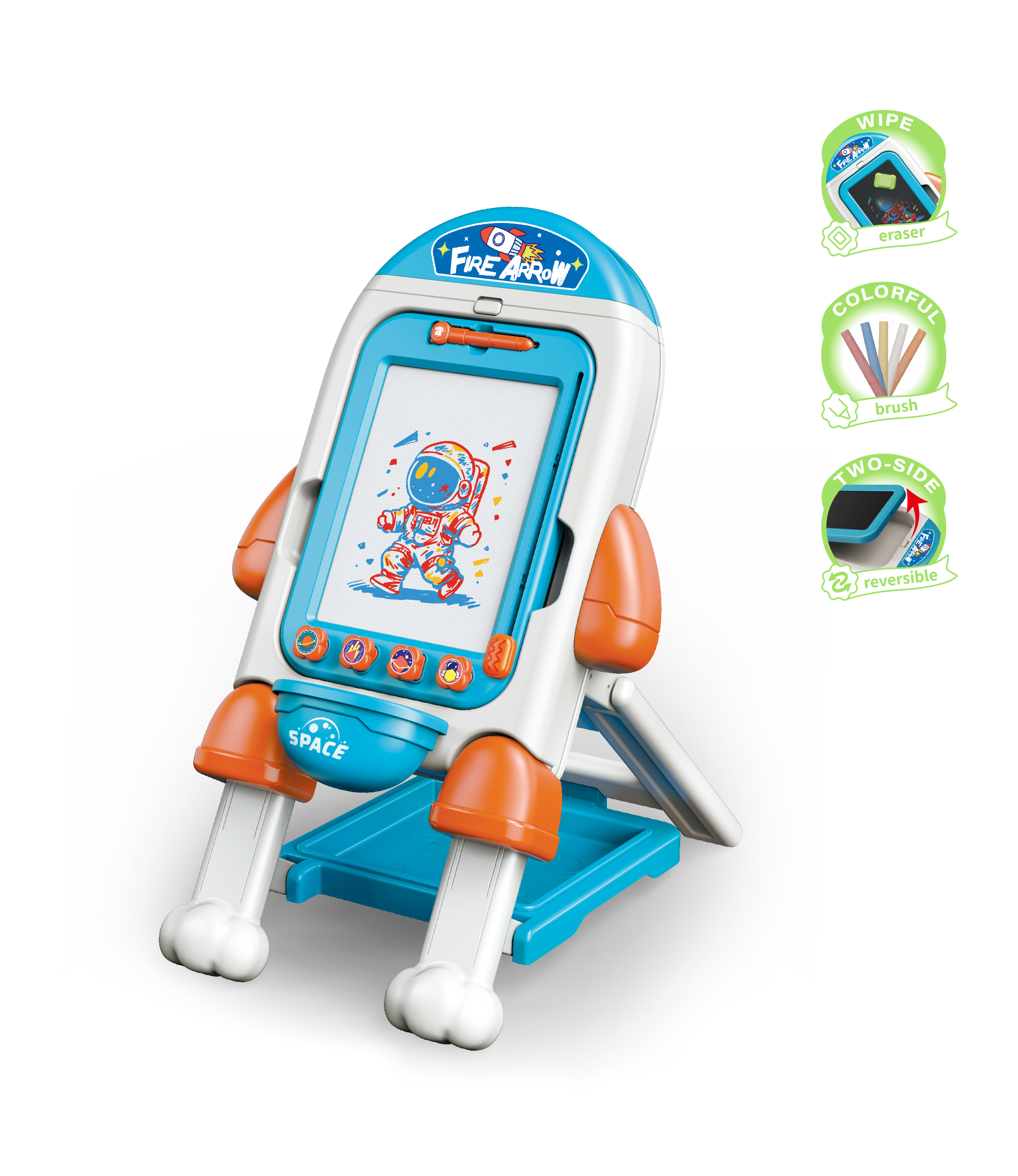 أمشام - لعبة لوح رسم مغناطيسي ولوح أبيض 2 في 1