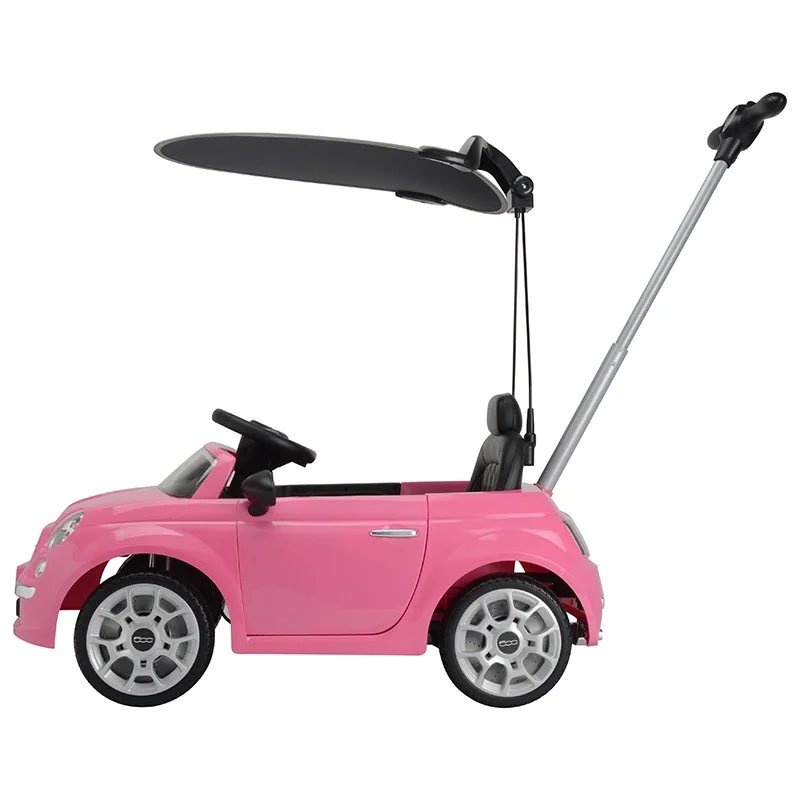 Fiat - 500 3-in-1 Push Car Handle With Canopy - Pink