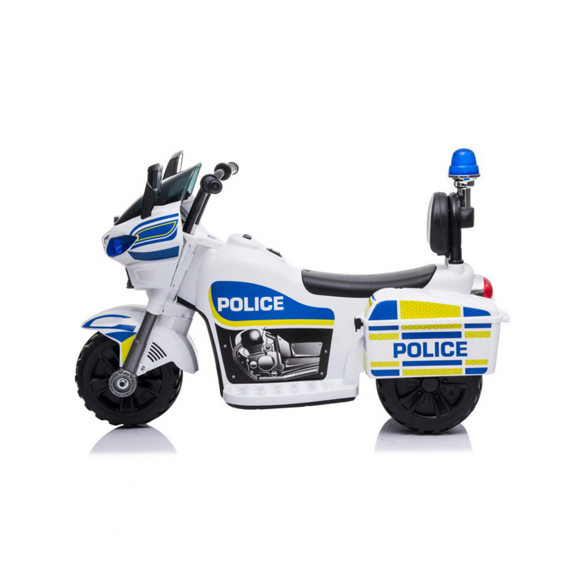 أمشام - دراجة شرطة نارية للأطفال - 6 فولت - أبيض