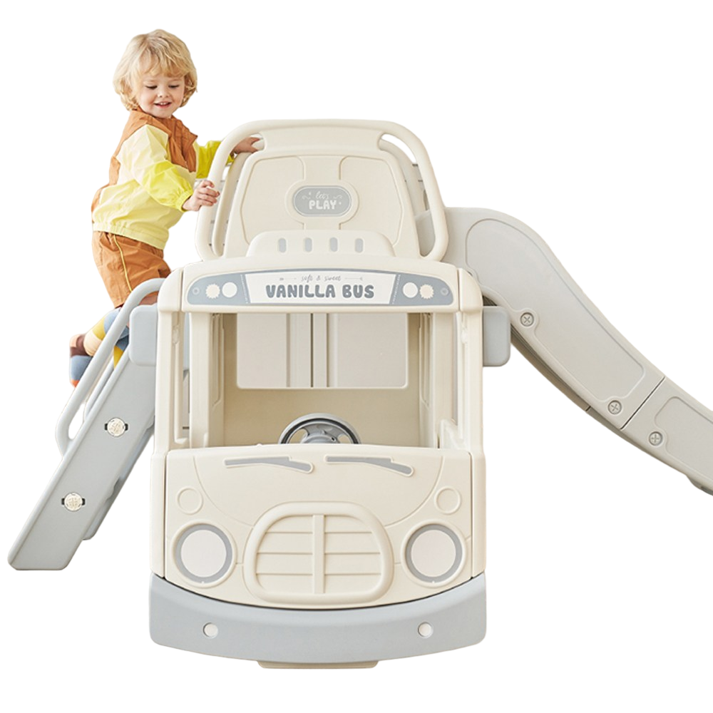 Amsham - 3-In-1 Children's YAYA Bus Slide Set - Vanilla