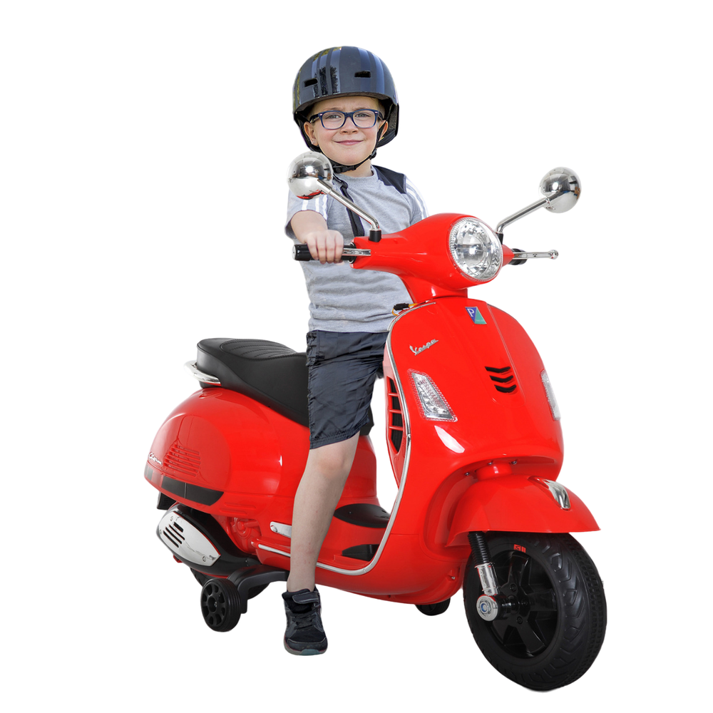 Amsham - Vespa Electric Ride On Scooter Bike - 12V - Red