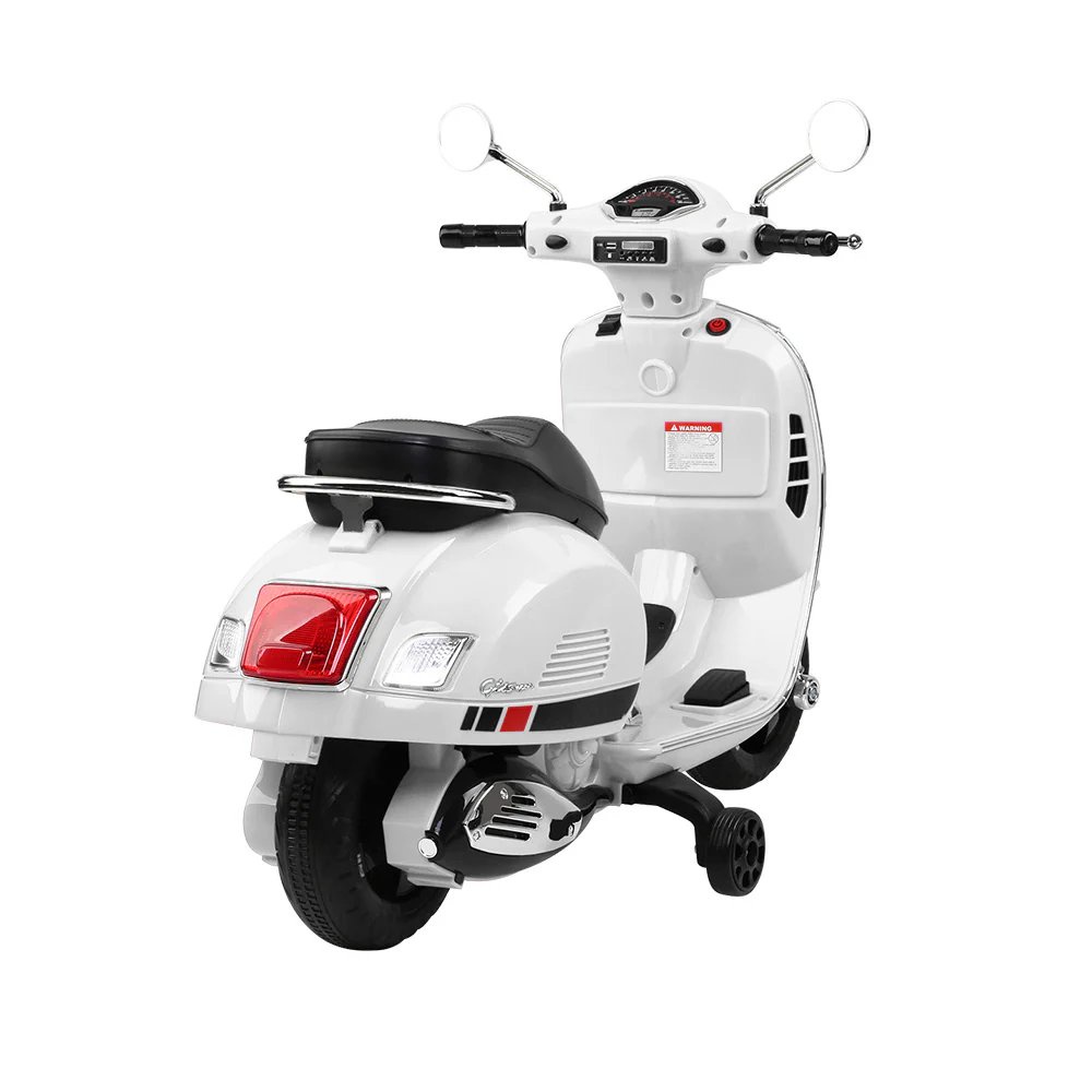 Amsham - Vespa Electric Ride On Scooter Bike - 12V - White