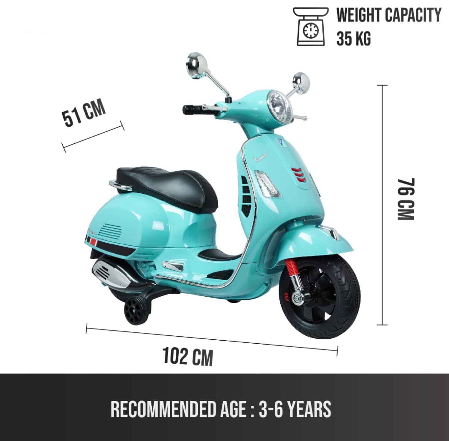 Amsham - Vespa Electric Kids Ride On Scooter 12V - Green