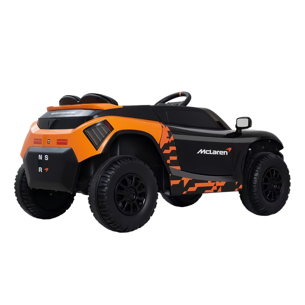 McLaren - Kids Racing Ride On Car With Remote Control - Black/Orange