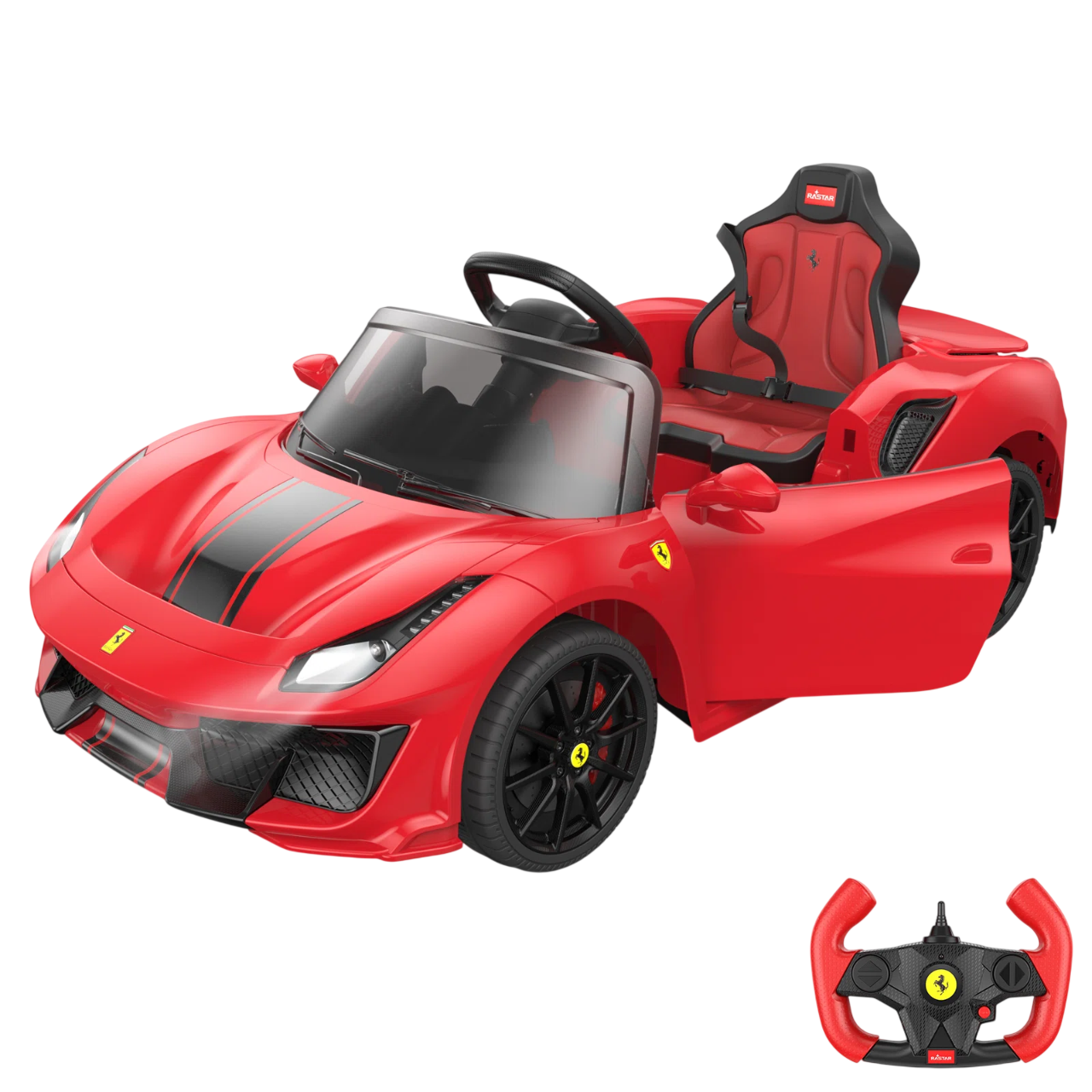 Amsham - Ferrari 488 Pista Spider Powered Ride-On Car - Red - 12 V