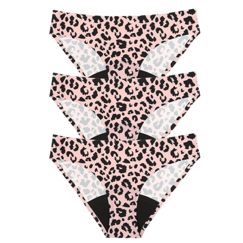 Bodi Fresh - 3pc-Set - Animal Printed Everyday Seamless Period Underwear - Multicolor