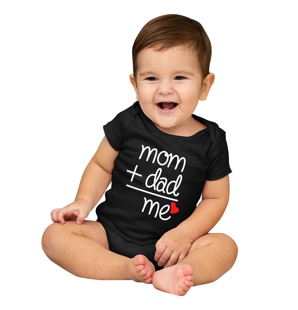 Matching Family Outfits - Mom And Dad Me Baby Romper - Black