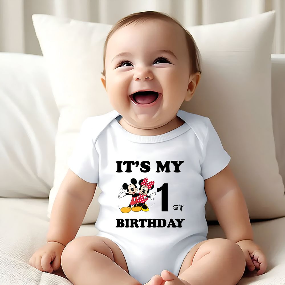 Matching Family Outfits - It's My 1st Birthday Printed Baby Romper - White