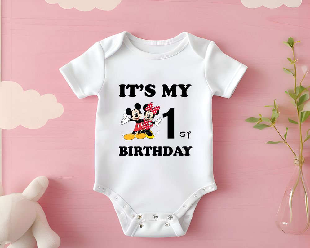 Matching Family Outfits - It's My 1st Birthday Printed Baby Romper - White