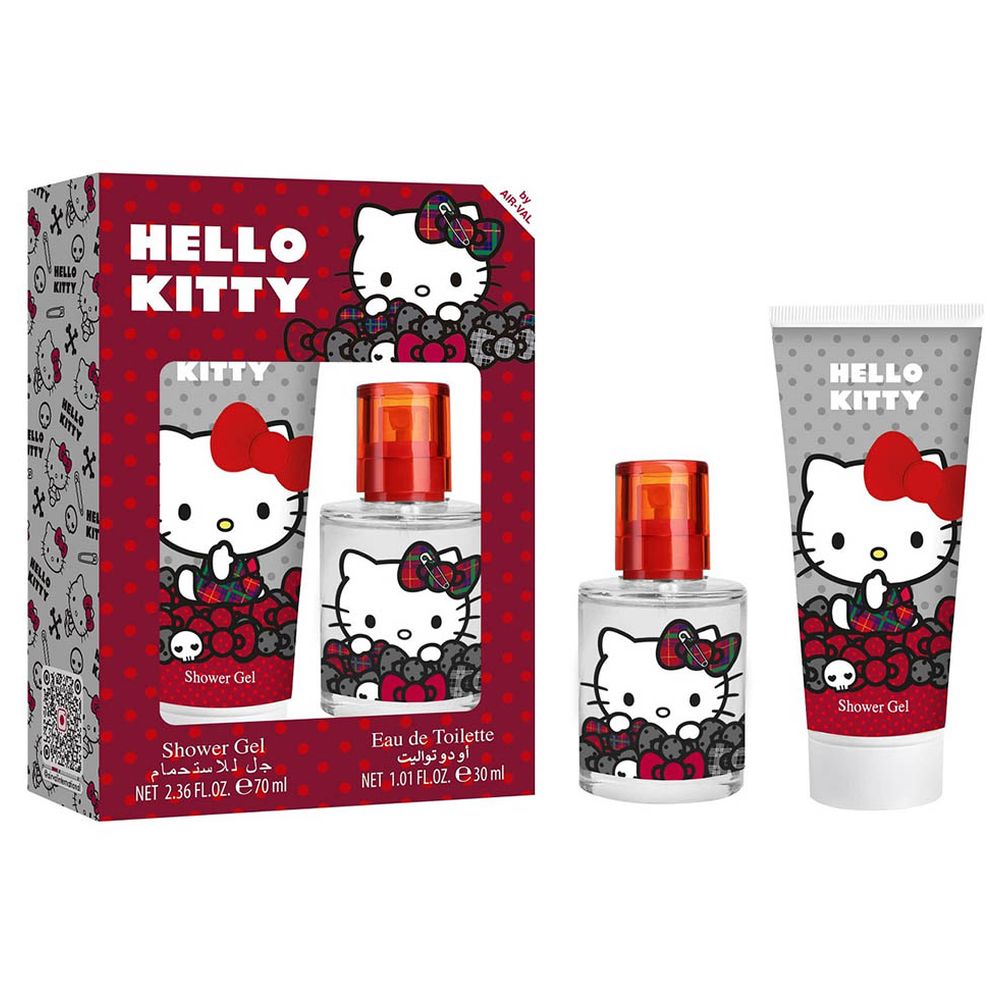 هالو كيتي - عطر تواليت للأطفال - 30 مل مع جل استحمام - 70 مل