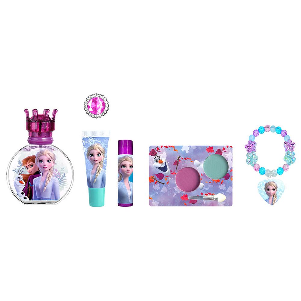 ديزني - عطر تواليت للبنات فروزن - 50 مل مع طقم مكياج - 6 قطع