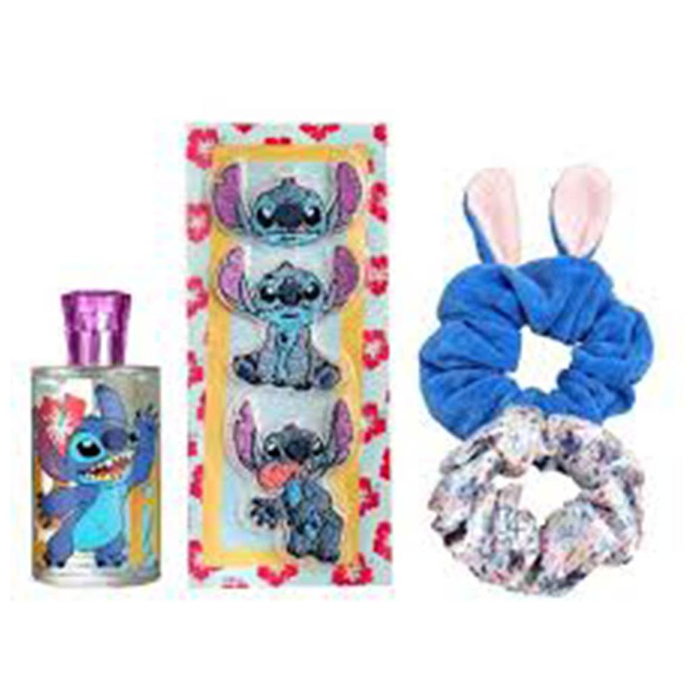 ديزني - عطر تواليت للبنات ستيتش - 100 مل مع 2 ربطات شعر