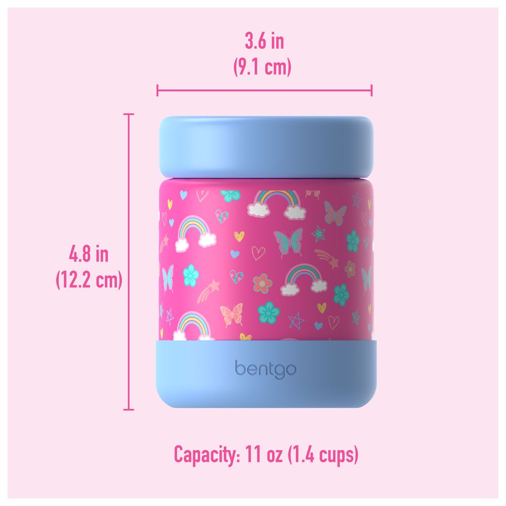 Bentgo - Kids Stainless Steel Food Jars - Rainbows And Butterflies - L - 330 ml