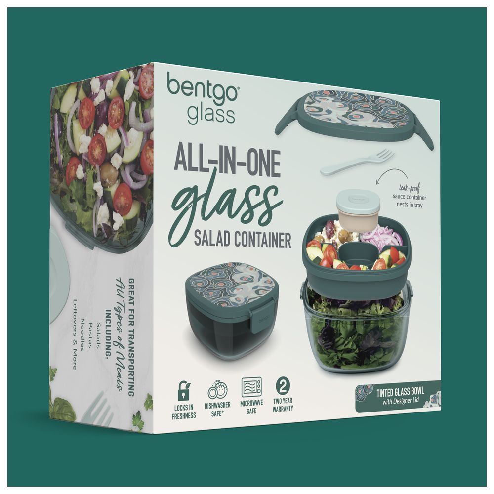 Bentgo - Salad Glass Container - Floral Maximalist - Sea