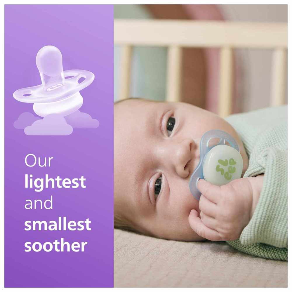 Philips Avent - Ultra Start Glow In The Dark Night Soother - 0-2 M - Blue - Pack of 2